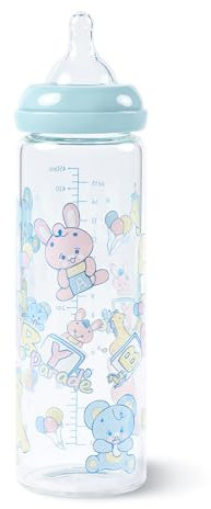 LittleForBig Adult Baby Bottle Ultra Printed Specialty Oversized Glass Feeding Baby Parade Pattern