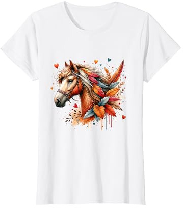 Cheval Filles Femmes Cavalière Èquitation Amoureux Chevaux T-Shirt, Femme, Blanc, S
