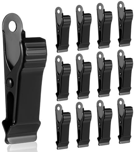 Pinzas de metal, 12 pinzas de cocodrilo de 1,3 cm, pequeñas pinzas antideslizantes para cortinas, pinzas de resorte anchas, pinzas de resorte negras, mini pinzas de ropa para fotos, cortinas, ropa