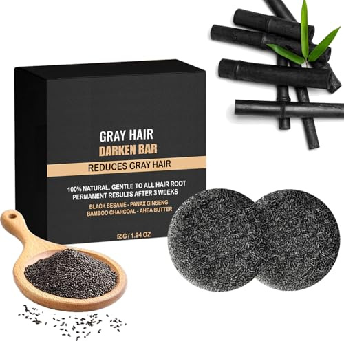 TALINZEN Black soap for Gray Hair Black Shampoo Bar for Hair Darkening & Volumizing Reverse Bar for Men and Women Normal to Oily Hair 2pc