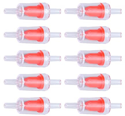 Keenso 10 PCs Check Valve 4 Mm PP Air Pump Aquarium 1 Path Water Stop Slogans for Fish - Strong Pressure, Excellent PP Material for Aquariums for (4mm red)