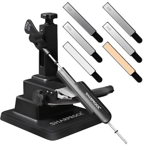 Knife Sharpener System with Precision Angle Adjustable - 7 Whetstones Tool with Ceramic and Diamond Knife Sharpening Kit | Professional Knife Sharpening Systems for Kitchen & Hunting