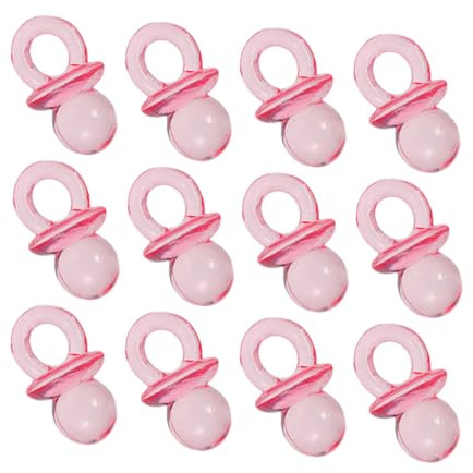 DECOMELODY 200pcs Mini Clear Acrylic Pacifier for Shower Party Supplies Safe Soothers for Baptisms Shower Decorations DIY Table Scatter Favors with Elegant Packaging