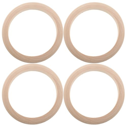 SHOWERORO 4 st tomma obehandlade träarmband - naturliga trämanschettarmband ringar träcirklar för hantverk smycken DIY 25 mm