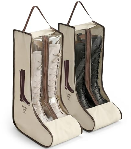 XLIUAX Large Portable Boots Storage Bag, Dust-Proof Boots Protector | Carry Bag with Handle Shoe Dust Organizer Packing for Travel and Daily Use