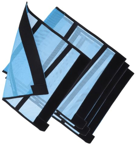 NIYANGLE Juego de 4 Botas de Malla para Caballos en Color Azul, Protección contra Moscas, Material Poliéster Transpirable para Granjas y Competencias Ecuestres