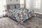 ABAKUHAUS marokkanisch Tagesdecke Set, Aufwändige Patchwork-Motiv, Set mit Kissenbezügen Waschbar, für Doppelbetten 264 x 220 cm, Dunkelblau Mehrfarbig