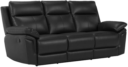 Vente-unique - Relaxsofa 3 Pakita - Leder - schwarz