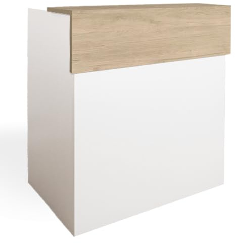 OFILIKE. Mostrador Osiris Basic. Mostrador de Recepción para Oficina, Tienda, Clínica. Fácil Montaje (100cm Ancho, Roble)