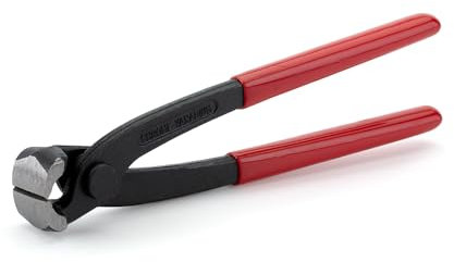 Bates Nail Puller - Red, 8-Inch, End Cutting Pliers, Carpenter Tool, Staple Puller