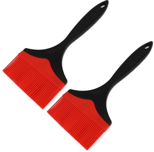 Pennello professionale per pasticceria, pennello in silicone extra grande, resistente al calore, pennello da cucina per pasticceria, griglia, cottura a olio, salsa barbecue, marinata (2 pezzi)