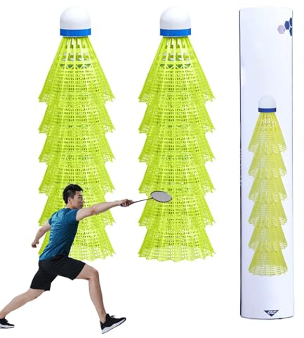 Volantes de bádminton - Juego de pelotas de bádminton │ Entrenamiento y Competición │ Nylon Resistente │ Adecuado para interiores y exteriores │ Estabilidad y Rendimiento Óptimos Para Continuo