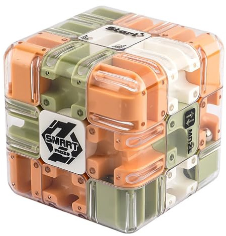 Large 3D Maze Cube Toy, 3x3 Labyrinth Rolling Ball Puzzle, Logical Challenge Brain Teaser for Stress Relief, Focus and Problem Solving Game for Kids Adults