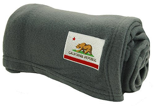 World's Best Kuschelige weiche Microfleece-Reisedecke mit kalifornischer Flagge, Anthrazit