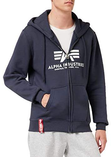 ALPHA INDUSTRIES Herren Basic Zip Hoody Kapuzenpullover, Navy, L