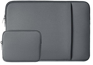 RAINYEAR Manicotto del computer portatile compatibile con 13,3 Pollici Notebook Chromebook, 13 Pollici Macbook Air Pro A1369 A1466 A1278 Caso con tasca frontale e accessori Pouch, Grigio