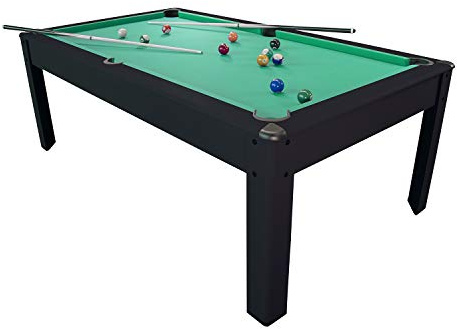 Billard Américain Harmony 6Ft - 206,5 x 116,5 x 80 cm avec Accessoires - Couleur Ebène (Noir) (Tapis Vert)