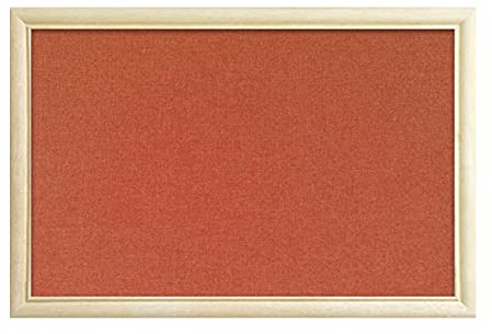 RENRUIRUI Cork Bulletin Board Orange-rotes Leinenstoff-Finish Mit Holzrahmen, Dekoratives Message Board Visual Board Für Das Home School Office(Size:40X60CM)