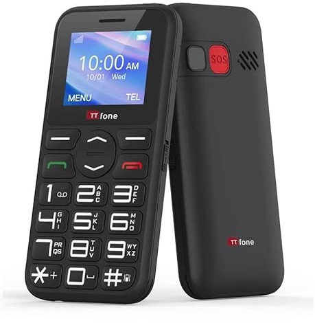 TTfone TT190 Big Button Basic Senior Emergency Mobile Phone - Simple Cheapest Phone - Pay As You Go (Vodafone with £10 Credit)