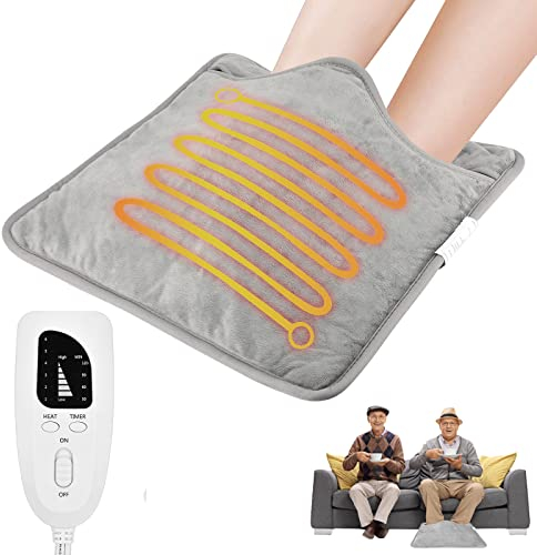 Electric Foot Warmer, Heated Foot Warmer, Fast Heating Feet Warmer Pad, Washable Cover Heating Pad for Foot, Neck, Back and Full Body for Women Men, 40x40cm