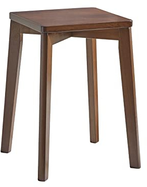 Aibiju Fyrkantig träpall, liten bänkstol, litet bordspall; badrumspall trä; växtpall; sminkpall; perfekt storlek för ditt vardagsrum, badrum, kök, (brun), YDEU-1500
