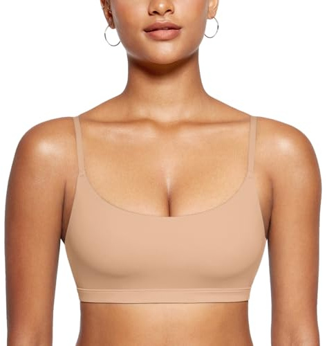 INLYRIC Donna Reggiseno Senza Ferretto Senza Cuciture Bralette Morbido Top Beige Caldo M