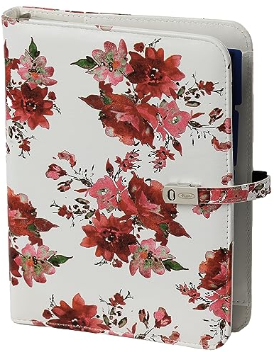 Organizer Agenda Nachfüllbares Ringbuch Loseblatt Binder 6 Löcher Notizbuch Ringbinder Planer Tagebuch Terminplaner Woche Auf Zwei Seiten Nachfüllkalender 2025 2026, A5, Rote Rose