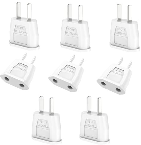 VIEVRE 8-pack US adapter, Reiseadapter USA, adapter Japan, EU till USA, Steckeradapter USA Deutschland, Deutschland auf US/Kina/Japan/Kanada/Mexiko universaladapter för Geräte med USA-Netzteil
