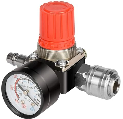 1/4 Regulador de presión de compresor de aire, regulador de presión neumático 1/4, válvula de control de presión con conexión
