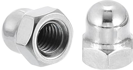 sourcing map M5x0.8 Acorn Cap Nuts, 20Pcs 316 Stainless Steel Dome Cap Head Acorn Nut Hardware Nuts for Bolt Cover, Silvery