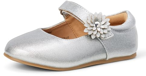 Amazon Essentials Mary Jane – Chaussures Plates argentées pailletées, Pointure 10 Petit Enfant