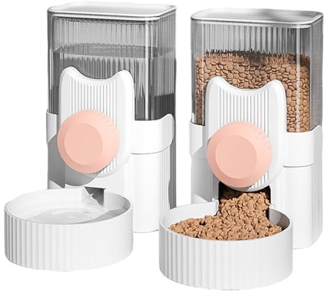 Guangcailun Ensemble de 2 distributeurs automatiques d'eau et de Nourriture pour Chats, à Suspendre, pour furets et Lapins, C