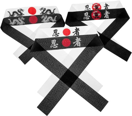 TOYZFRIENDY Lot de 6 Bandeaux de Samouraï Japonerie en Polyester Doux, Accessoires Polyvalents pour Garçon et Filles et Étudiants, pour Fête D'anniversaire et Rassemblements à Thème