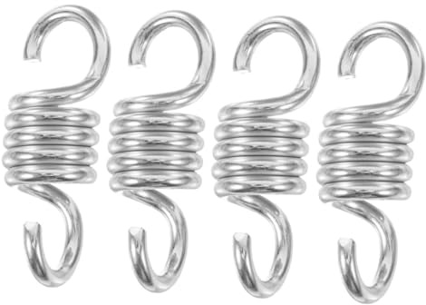 ROMISBABA 4 pièces Lot de Ressorts de Suspension Lourds pour Chaise Suspendue et Hamac Crochets Réglables pour Entraînement et Patio Absorption de Chocs Résistance Aux Intempéries
