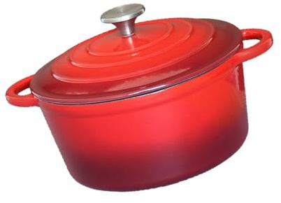 Beimus Cacerola Esmaltada Resistente A Los Arañazos De Hierro Fundido con Distribución Uniforme del Calor Utensilios De Cocina Multifuncionales Horno Holandés Esmaltado Multiusos