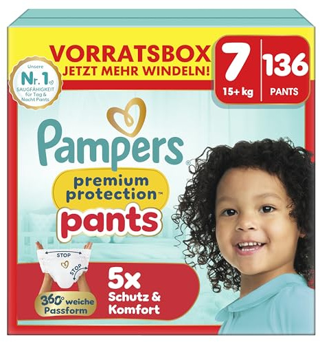 Pampers Premium Protection Pants Gr.7 Extra Large 15+kg Vorratsbox - 136 Stück