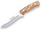 Joker Bushcraft-Messer Arrui 12 CO63, jagdmesser mit Griff aus Olivenholznholz, 12 cm Klinge aus Edelstahl, Gürtelmesser mit braune Lederscheide, Werkzeug zum Angeln, Jagen, Camping und Wandern