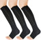 YUSHOW 3 Paar Kompressionsstrümpfe Damen und Herren Stützstrümpfe mit Reißverschluss Compression Socks Offenen Zehen Kompressionssocken für Ödeme, Laufen, Durchblutungsförderung
