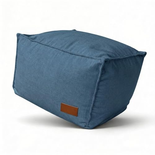 Aiire Reposapies Puff Salon Moderno - Puf Reposa Pies o Taburete para Sofa - Cojin de Suelo XXL para Decoracion Habitación Juvenil o Infantil - Bean Bag Gamer [50x40x30 cm]