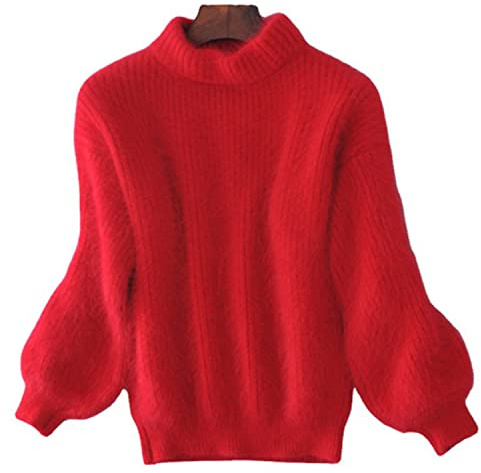 Lady Winter Angora Cashmere Blend Loose Warm Pull Fluffy Fuzzy Plush Jumper