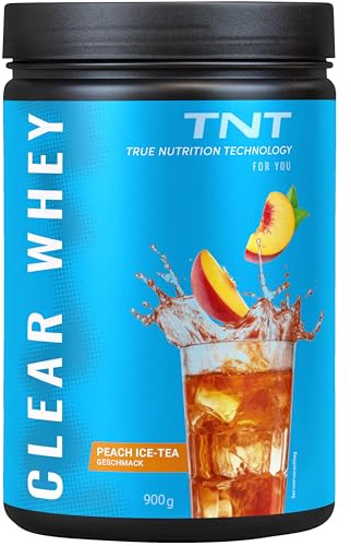 TNT Clear Whey “Peach Ice–Tea” (900g) • Whey Isolate Pulver mit Pfirsich Eistee Geschmack • High Protein Eistee mit BCAAs • Clear Whey als Protein Shake