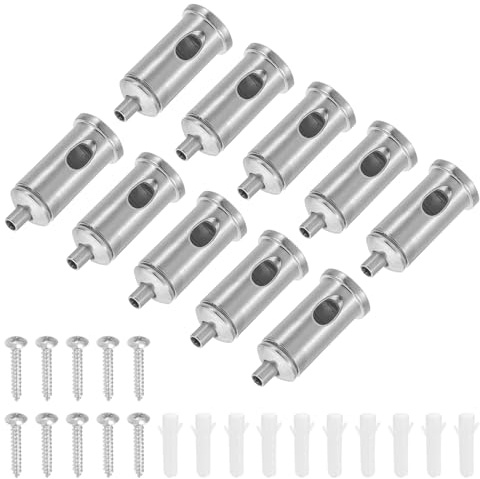 PATIKIL Cord Grip Connector 10 Pack Adjustable Steel Wire Rope Cable Clamp with Base for Suspending Chandelier Panel Lamp Lighting Accessories, Silver