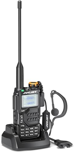 JUCJET UV-K5 Tragbares Walkie Talkies, 200 Kanäle Zweiwege-Funkgerät mit Original Earpieces & USB Charging Station, (1 Stück)