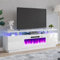 AMERLIFE TV-Schrank mit 36-Zoll-Kamin, modern, hohe Helligkeit, Entertainment-Center, LED-Lichter, 2-stufiger TV-Konsolenschrank für Fernseher bis 80 Zoll, Weiß