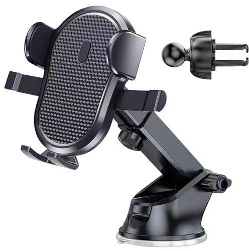Vktaliphar Porta Telefono Auto Ventosa Vetro Extra Potente - Supporto Cellulare Universale per Cruscotto o Parabrezza con Braccio Snodabile e Rotazione a 360°