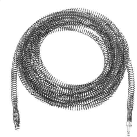 sourcing map 1 Pcs Drain Clog Remover 314.9 inch 8 M 16mm Thick, Drain Augers Hair Remover Spring Cable with Electric Drill Connector, Plumbing Snake for Kitchen Sink, Bathtub Drain Toilet
