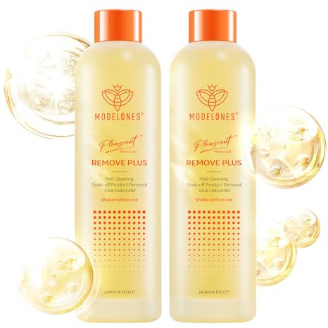 Modelones Sgrassatore Unghie Limone Osmanthus 240 ml 2 PCS, Cleaner Unghie Sgrassatore per Gel, Smalto Semipermanente, Cleaner per Smalto Semipermanente con Olio di Jojoba
