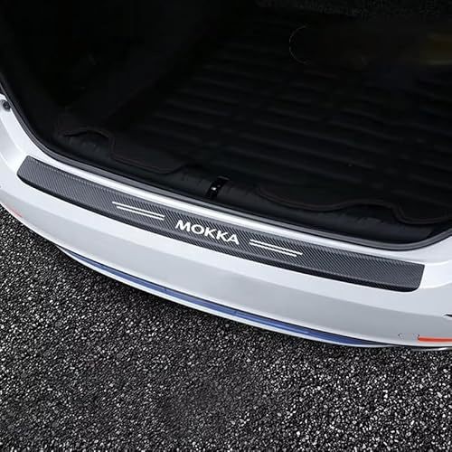 BBTUA Protecteur de Seuil de Coffre pour Opel Mokka X 2 SUV 2017-2020, Protection Fibre Carbone Anti-Rayures Protection de Chargement pour Voiture