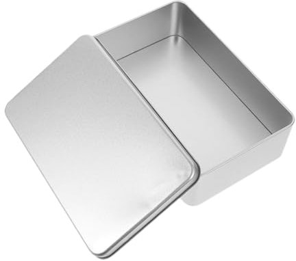 HEALLILY Boîte de rangement rectangulaire décorative en métal élégante pour biscuits, bonbons, bijoux, organiseur polyvalent avec couvercle pour la cuisine et la maison
