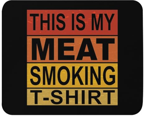 Halkfri musmatta, köttfläsk grillälskare This is My Smoking BBQ Entusiaster musmatta sydda kanter skrivbordsdyna 25 x 30 cm för kontor hem PC